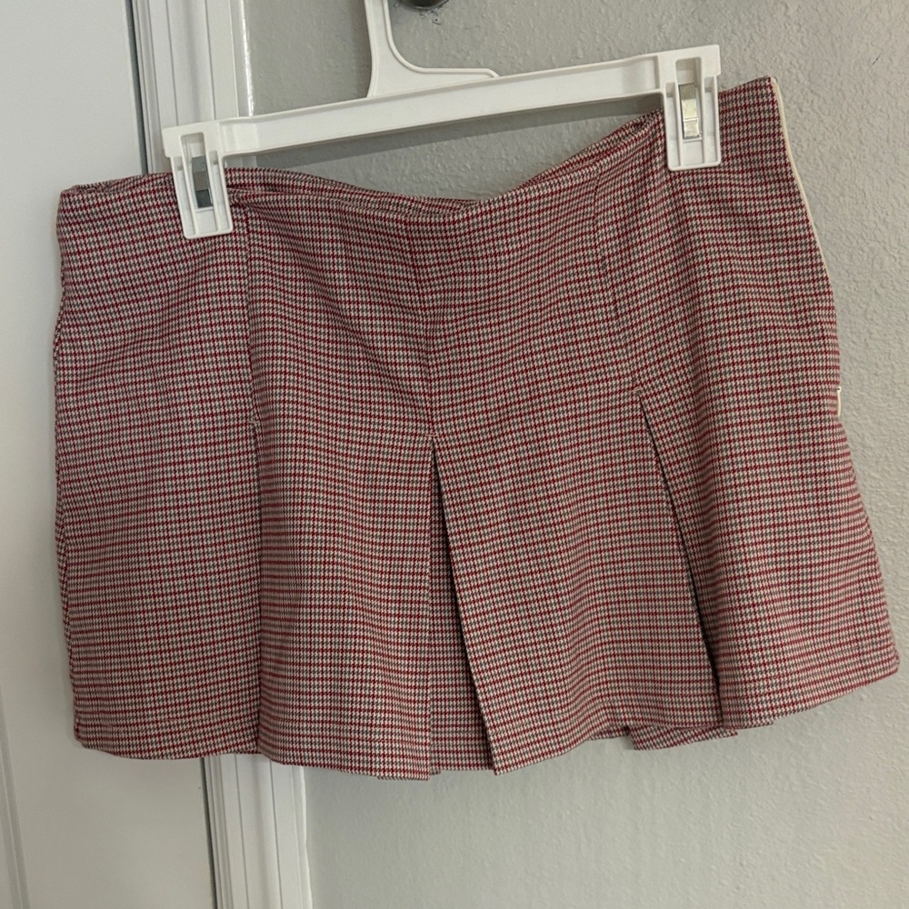 Urban Outfitters Red and White plaid mini Skirt